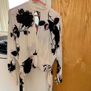 Free people halter v neck wrap blouse